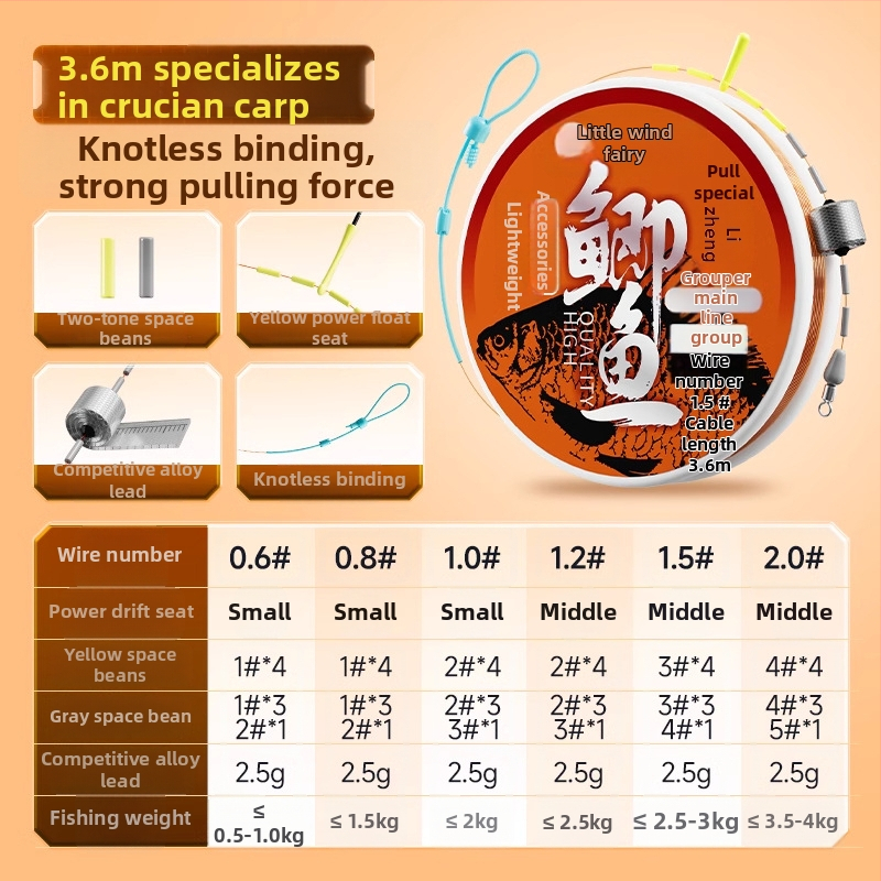 Комплект нейлонова риболовна линия, пълен предварително завързан зимен шнур, дължина: виж SKU, място за риболов Jianghu Lake Library