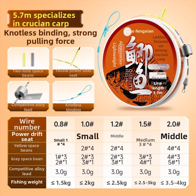 Комплект нейлонова риболовна линия, пълен предварително завързан зимен шнур, дължина: виж SKU, място за риболов Jianghu Lake Library