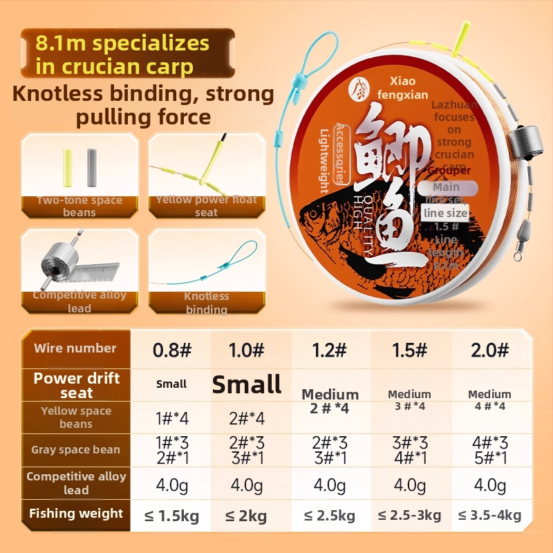 Комплект нейлонова риболовна линия, пълен предварително завързан зимен шнур, дължина: виж SKU, място за риболов Jianghu Lake Library