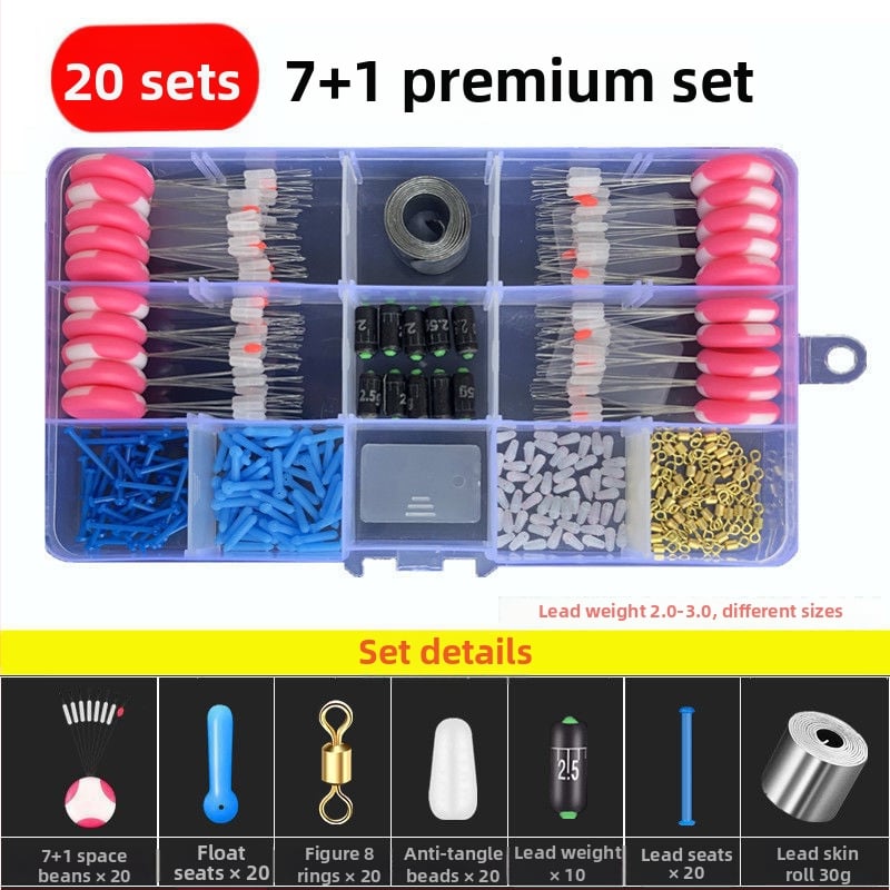 Space Bean makšķerēšanas līniju komplekts ar pretorveišanu (anti-tangle), astoņkāju gredzens un pilns piederumu komplekts