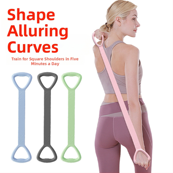 TPE Figure-8 įtampa įrenginys jogai ir fitnesui – tempimo virvė, nugaros ir pečių formavimui, suaugusiems