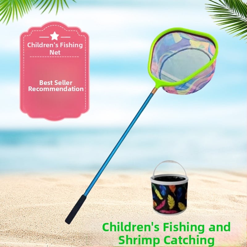 Bērnu nerūsējošā tērauda teleskopiska zvejas siets ar smalka acs un augstu blīvumu – 5 kg slodze