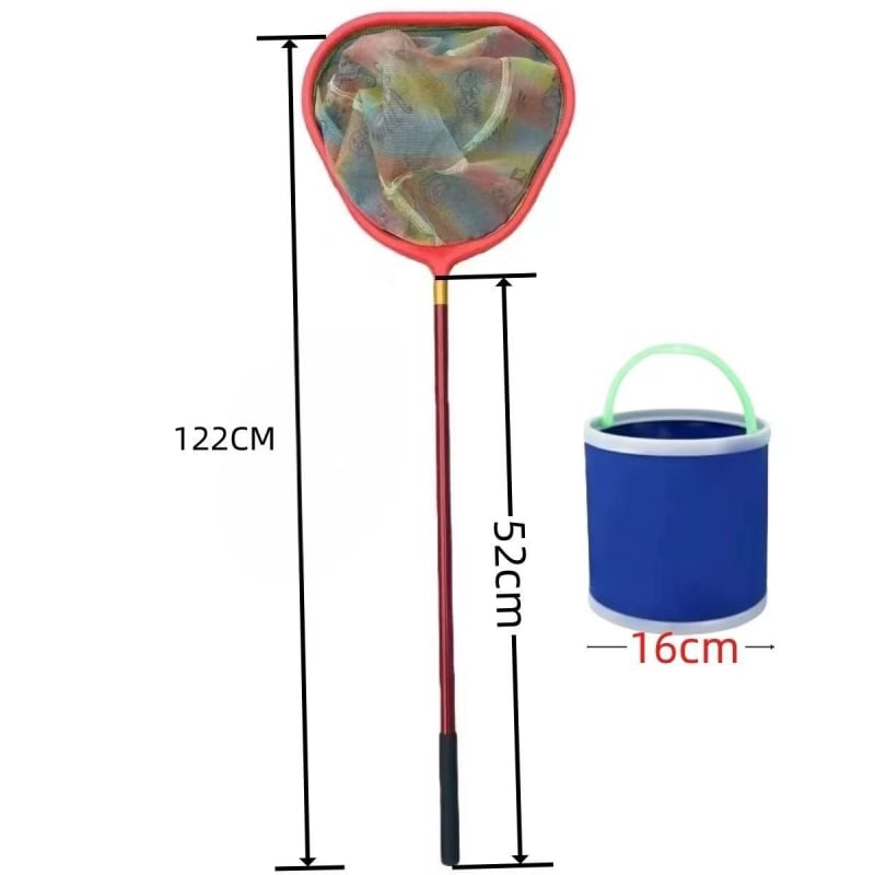 Bērnu nerūsējošā tērauda teleskopiska zvejas siets ar smalka acs un augstu blīvumu – 5 kg slodze