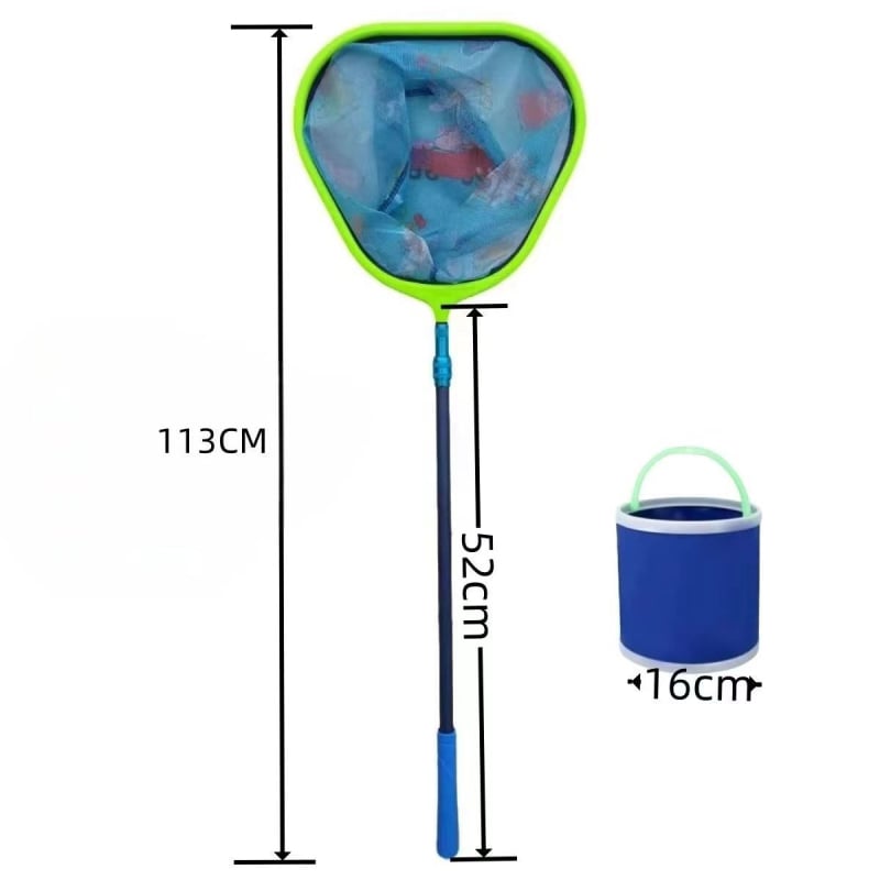 Bērnu nerūsējošā tērauda teleskopiska zvejas siets ar smalka acs un augstu blīvumu – 5 kg slodze
