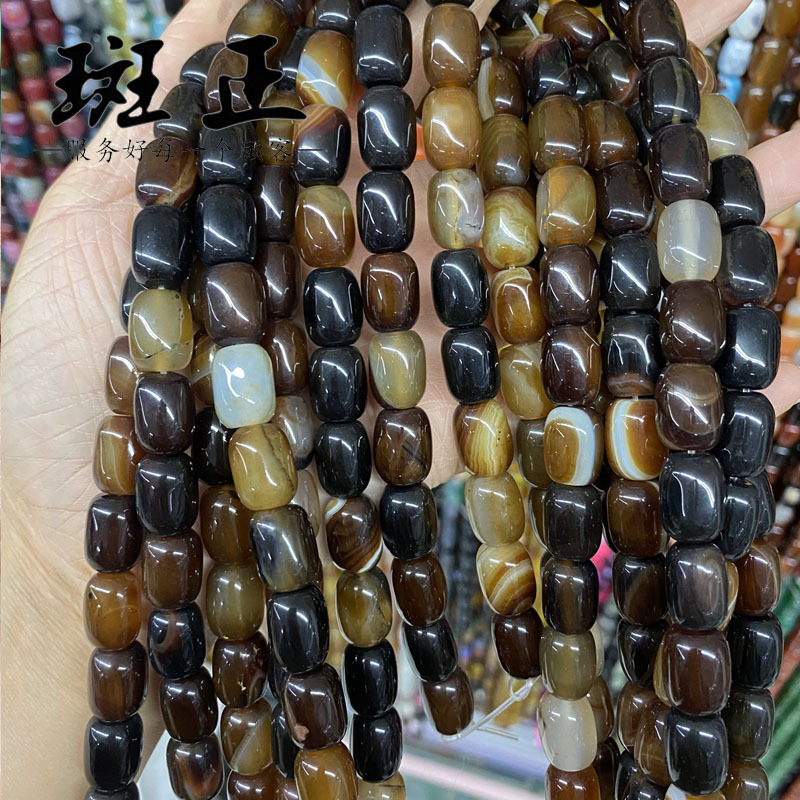 Prirodne agatne cilindrične perle i labave perle za DIY kristalne bubnjeve, komponente za nakit, distanceri i poluproizvodi za odjeću.