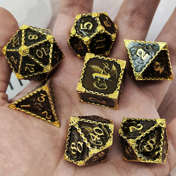 Metallist täringud lauamängude jaoks D&D jaoks, vas-tsingisulam, õige nurga stiil, vorm: muu, 100 tk, kaal 192 g