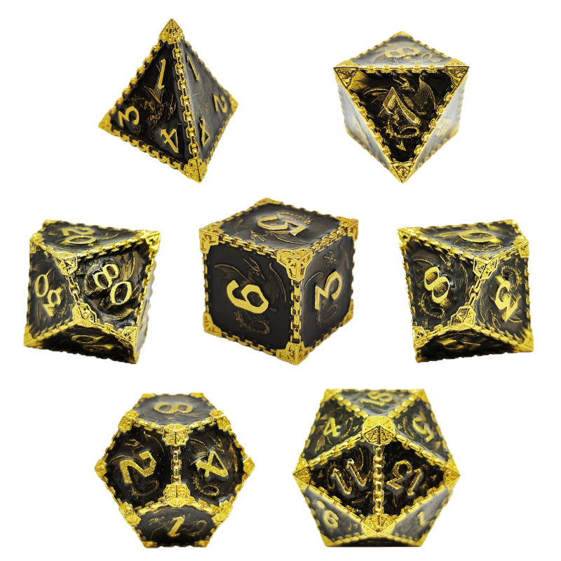 Metallist täringud lauamängude jaoks D&D jaoks, vas-tsingisulam, õige nurga stiil, vorm: muu, 100 tk, kaal 192 g