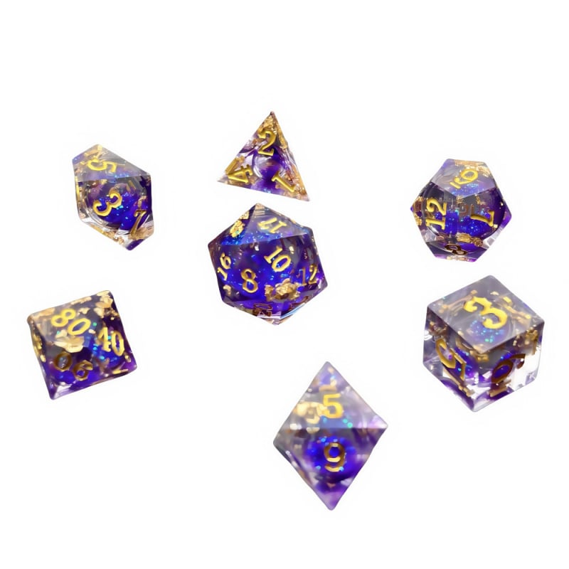 Polühedraalsed täringud tehtud resinist – teravad servad, parema nurga stiil, ebatraditsiooniline kuju, 200 tk karbis