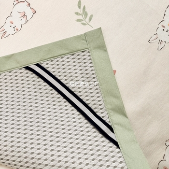 RUIDAN Mat od ice silk i ratan – Jacquard tkanje, sklopiva, set mat, cartoon stil, za studentske domove