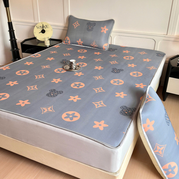 Σετ ψυχόμενο ματ από ice silk, διαπνέον, Jacquard ύφανση, τρία τεμάχια, πτυσσόμενο, για φοιτητικό δωμάτιο/οικιακή χρήση