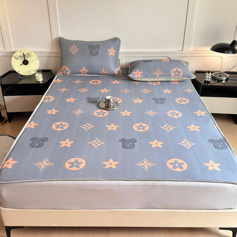 Σετ ψυχόμενο ματ από ice silk, διαπνέον, Jacquard ύφανση, τρία τεμάχια, πτυσσόμενο, για φοιτητικό δωμάτιο/οικιακή χρήση