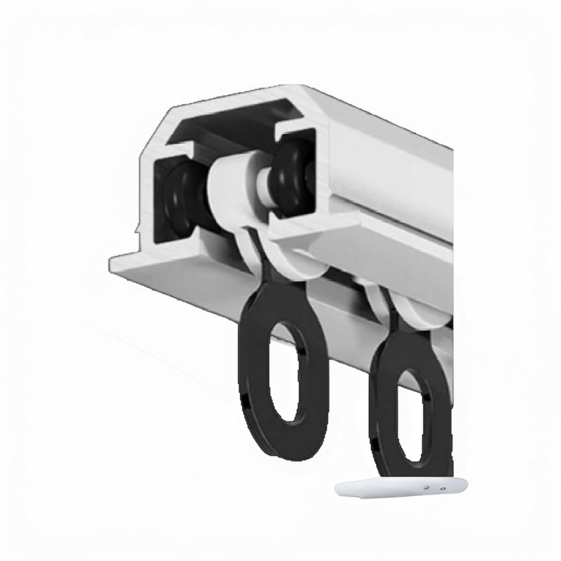 Вградена релса за завеси с гъвкав подвижен водач, алуминиева сплав, модел NQG, тиха работа, модерен минималистичен стил