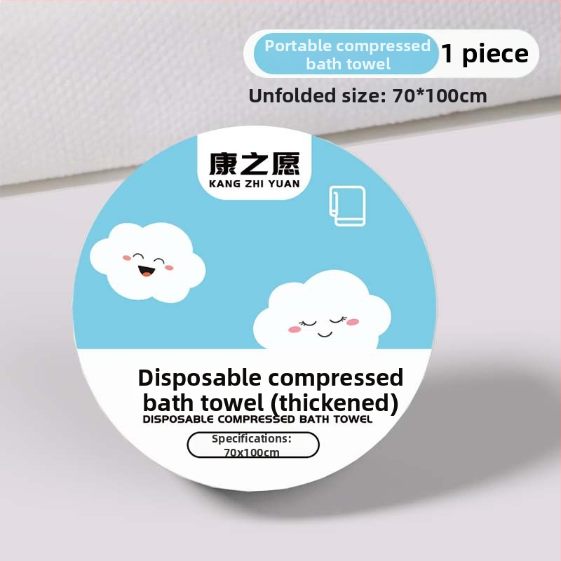 Vienkartinis kompresinis dušo rankšluostis iš augalinių pluoštų, 50 g ir daugiau, atskirai įpakuotas, nešiojamas veido rankšluostis kelionėms