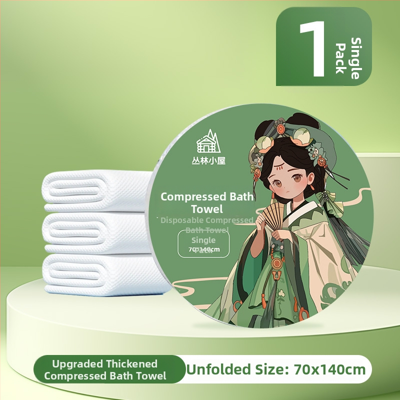 Vienkartinis kompresinis dušo rankšluostis iš augalinių pluoštų, 50 g ir daugiau, atskirai įpakuotas, nešiojamas veido rankšluostis kelionėms