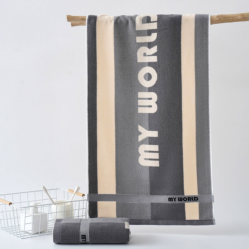 100% pamut fürdőtörölköző, férfiaknak, 150 g, 32s fonal, jacquard és sík szövés