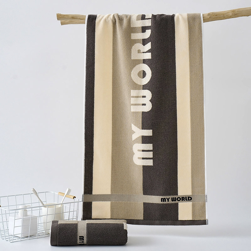 100% pamut fürdőtörölköző, férfiaknak, 150 g, 32s fonal, jacquard és sík szövés