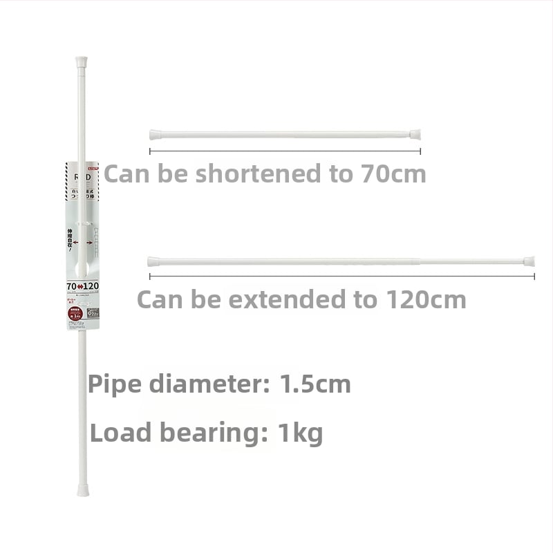 Bez urbšanas aizkariem āķis ar teleskopisku stieni, plastmasa, maksimālā slodze 5 kg, japāņu stilā, 2 gab.