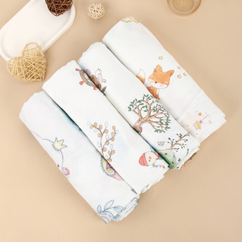 Wrap od bambusovih vlakana za novorođenčad, crtani motiv životinja, pogodno za proljeće, ljeto i jesen