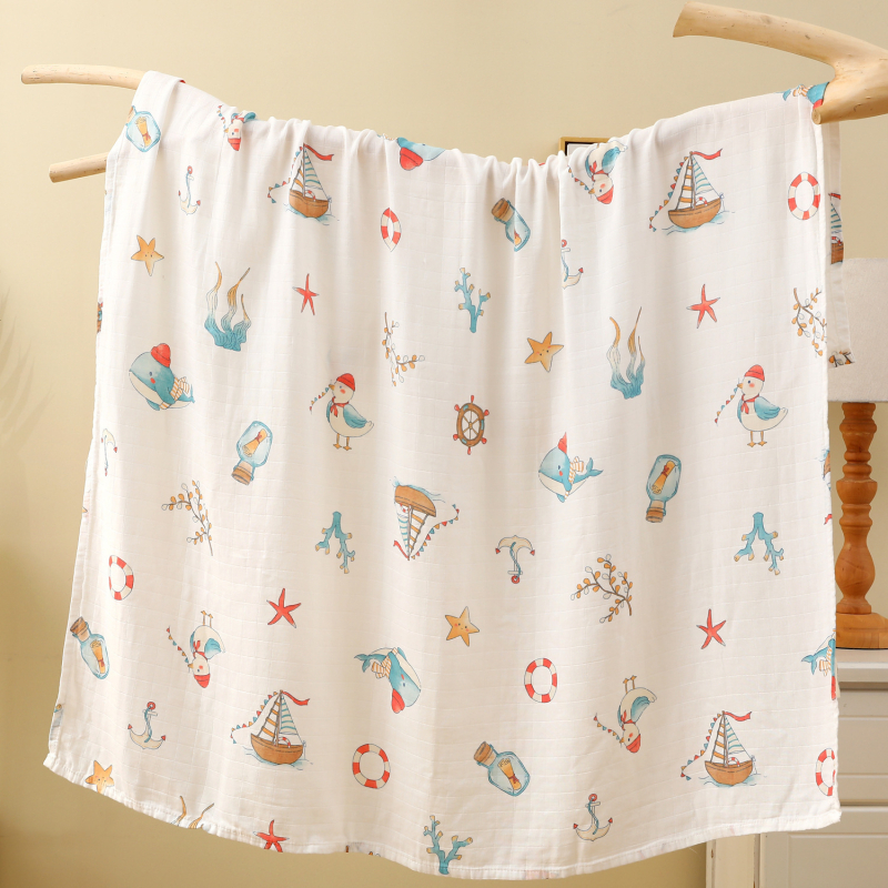 Wrap od bambusovih vlakana za novorođenčad, crtani motiv životinja, pogodno za proljeće, ljeto i jesen