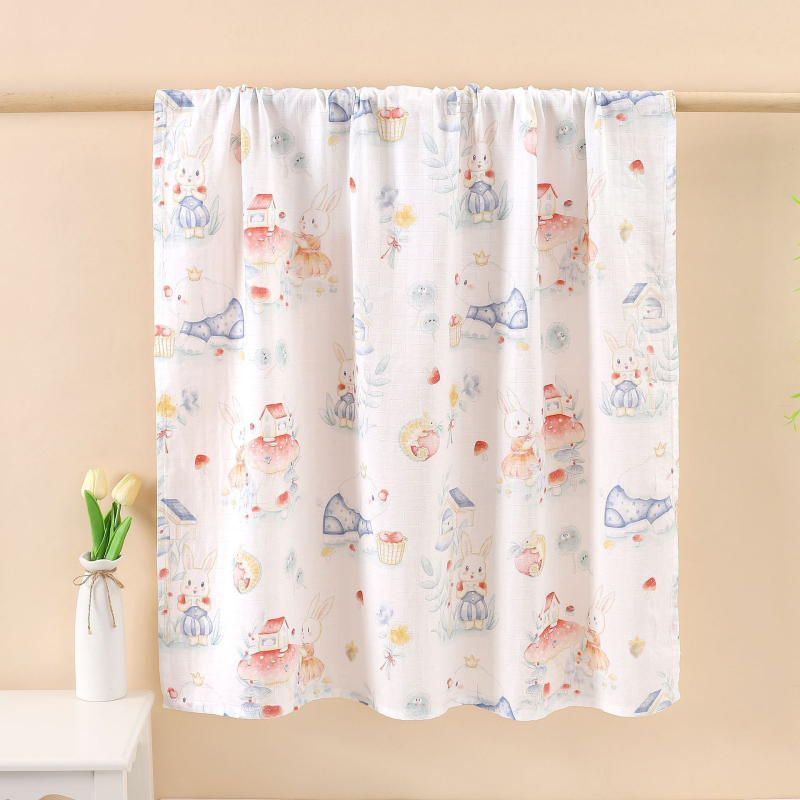 Wrap od bambusovih vlakana za novorođenčad, crtani motiv životinja, pogodno za proljeće, ljeto i jesen