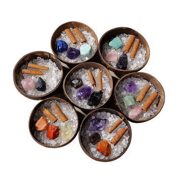 Kristalni difuzni kamen u zdjeli od kokosove ljuske za pohranu nakita i stolnu dekoraciju • Značka: Appen Crystal Crafts • Materijal: Kristal • Kategorija: Geometrija • Stil: Moderna jednostavnost • Pakiranje: PP vrećica