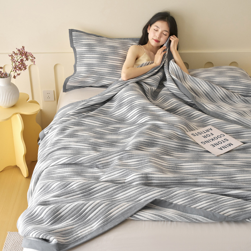 Ručnik deka od 100% pamuka, dvostruki sloj gaze s jacquard uzorkom, 2.1–3 jin, proljeće i jesen