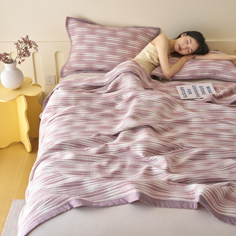 Ručnik deka od 100% pamuka, dvostruki sloj gaze s jacquard uzorkom, 2.1–3 jin, proljeće i jesen