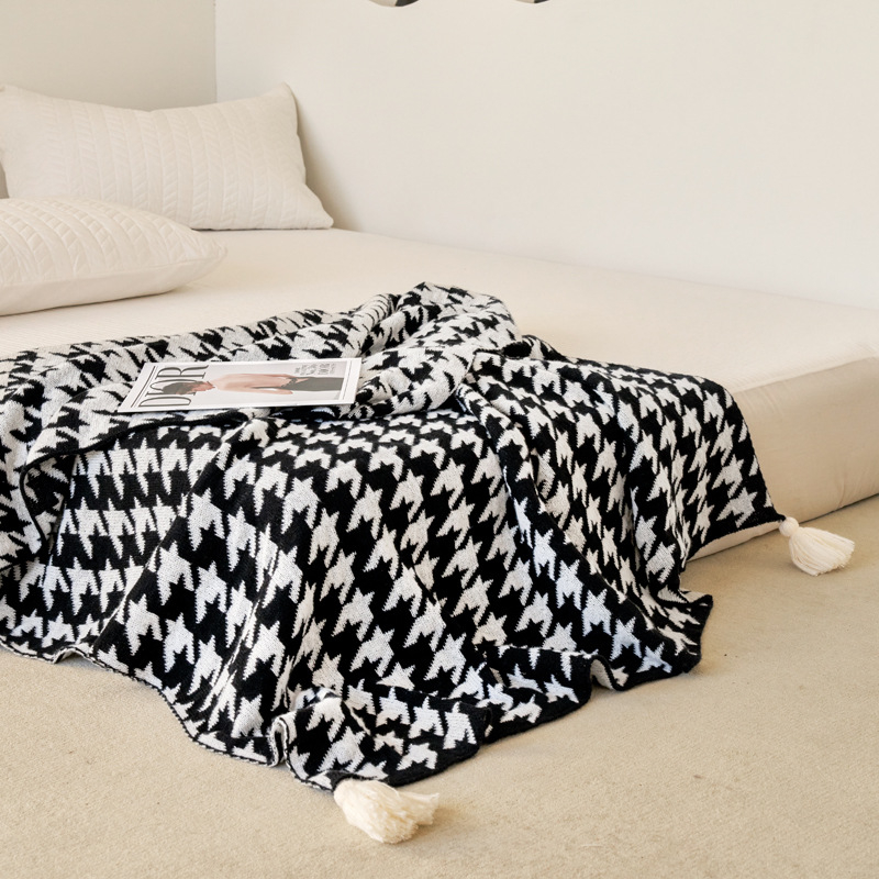 Boho pleteni deka, lagani luksuzni šal-deka za ured i kauč