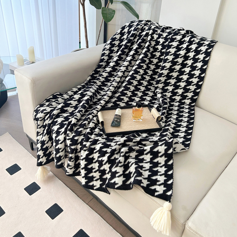 Boho pleteni deka, lagani luksuzni šal-deka za ured i kauč