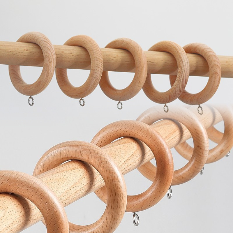 Bukovo drvo prsten za zavjese – moderno minimalistički stil, prilagodljivo od Xin Yu Wood Art