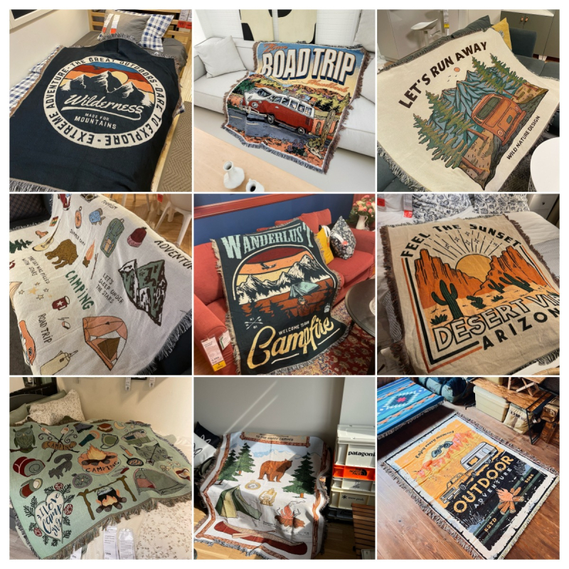 Szabadban kemping takaró, pasztorális egyszínű mintázat, anyag 900, tömege 800–999 g, tavasz és ősz, fonal takaró