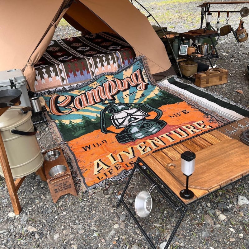 Szabadban kemping takaró, pasztorális egyszínű mintázat, anyag 900, tömege 800–999 g, tavasz és ősz, fonal takaró