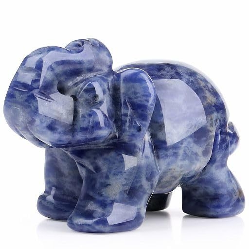 Ametüst-kristall elevandi skulptuur, looduslik kivi, dekoratiivne ornament stressi leevendamiseks, kaal 40–60 g