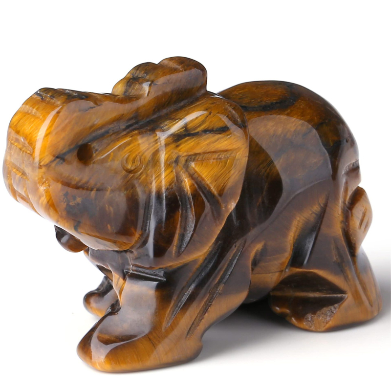 Ametüst-kristall elevandi skulptuur, looduslik kivi, dekoratiivne ornament stressi leevendamiseks, kaal 40–60 g