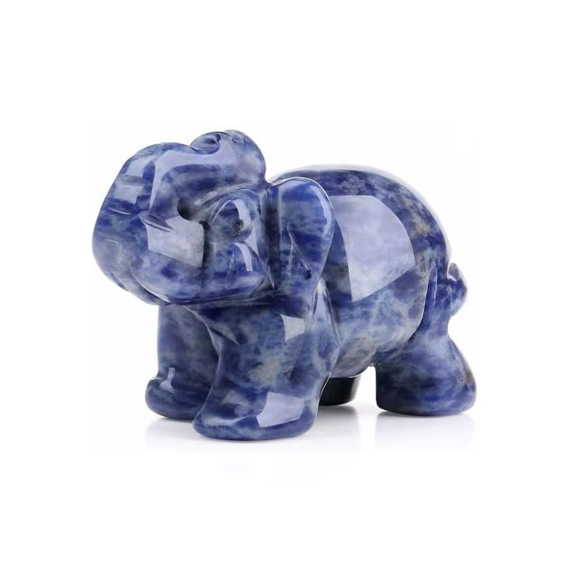 Ametüst-kristall elevandi skulptuur, looduslik kivi, dekoratiivne ornament stressi leevendamiseks, kaal 40–60 g