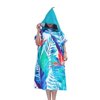 Odrasli ručnik za kupaonu s kapuljačom od mikrovlakana, transferni tisak, brzo sušenje, zaštita od sunca, 570 g, 150D