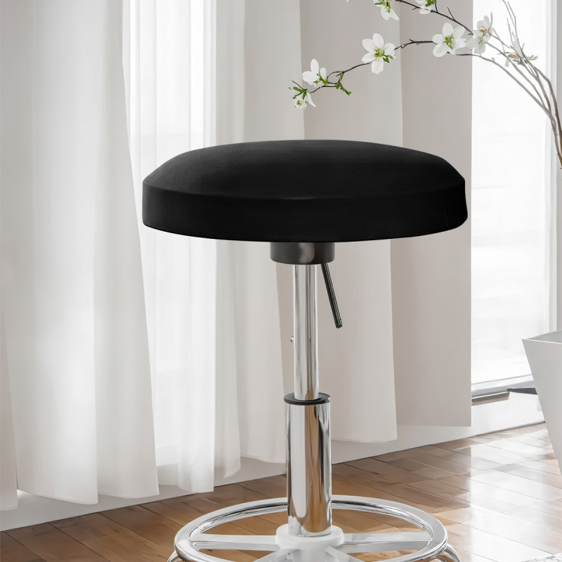 Kerek taburetta huzat – tej-selyem anyag, vízálló, porálló, dekoratív, egyszínű stílus