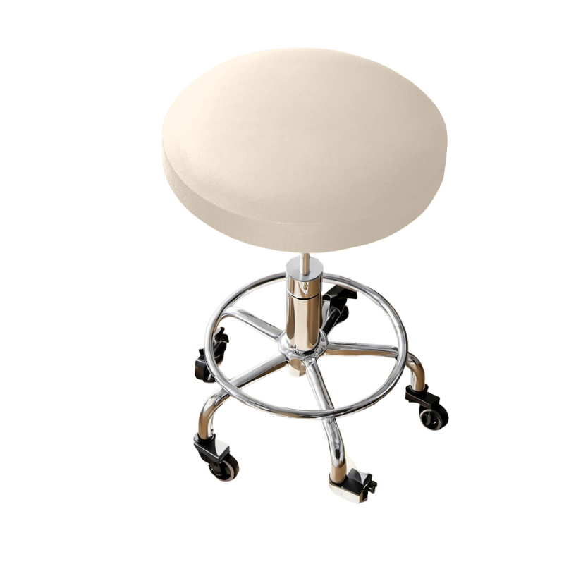 Kerek taburetta huzat – tej-selyem anyag, vízálló, porálló, dekoratív, egyszínű stílus