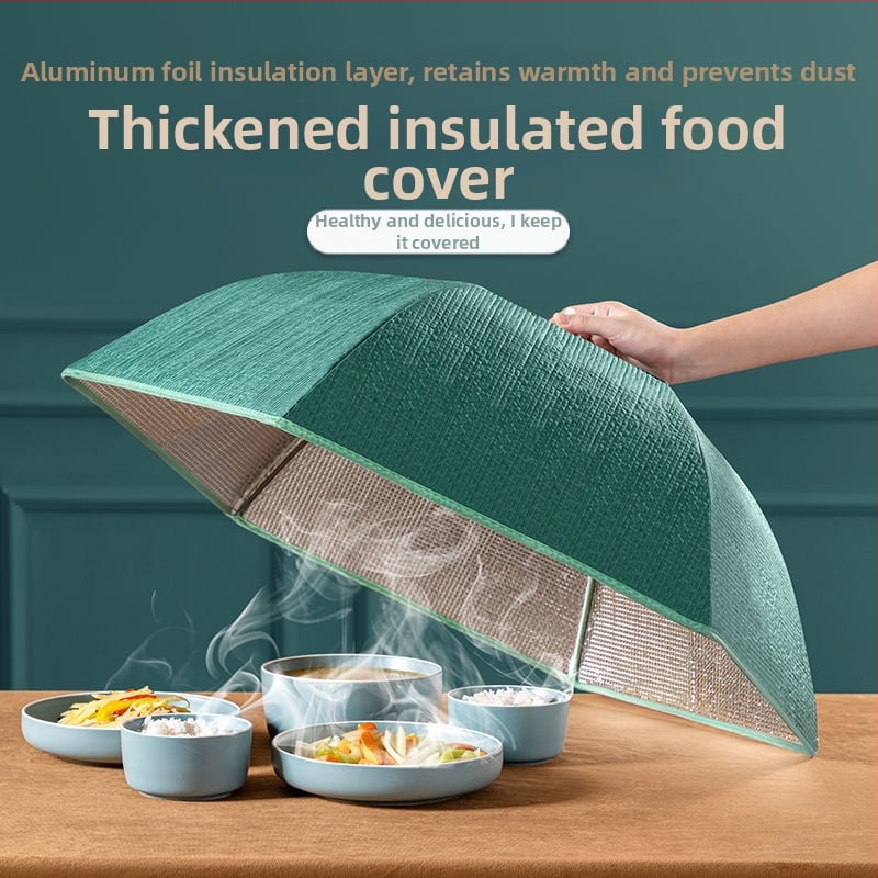 Soojendav toidukate võrgust materjalist, kokkukäiv söögilaua kate, kärbeste ja tolmu kaitse