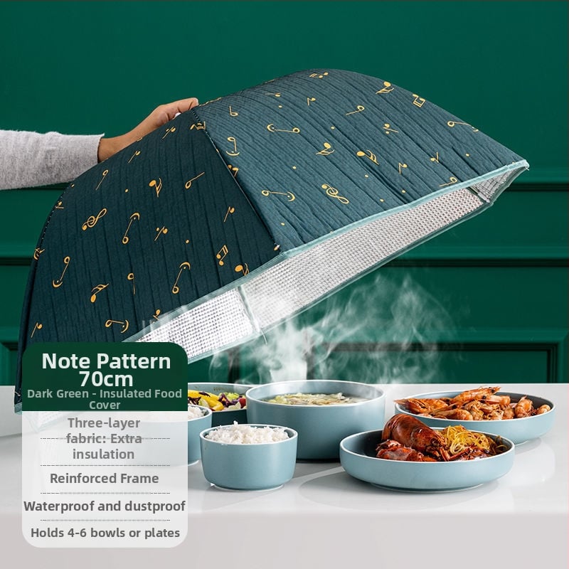 Soojendav toidukate võrgust materjalist, kokkukäiv söögilaua kate, kärbeste ja tolmu kaitse