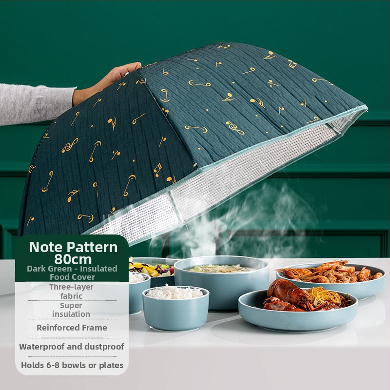 Soojendav toidukate võrgust materjalist, kokkukäiv söögilaua kate, kärbeste ja tolmu kaitse