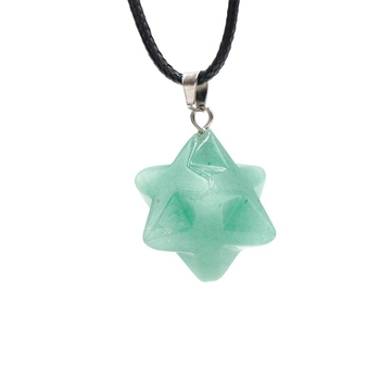 Kristallripats kaelakeele geomeetrilise kuueharulise tähe kujul, ametüstkristall, Nr. 1586 Kaba Star