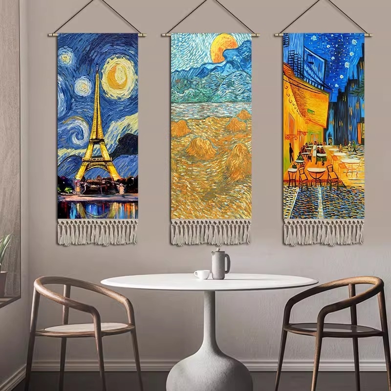 Tapiserija s motivom Van Gogha, uljna slika na poliesteru, dekorativno platno za zid spavaće sobe i dnevnog boravka
