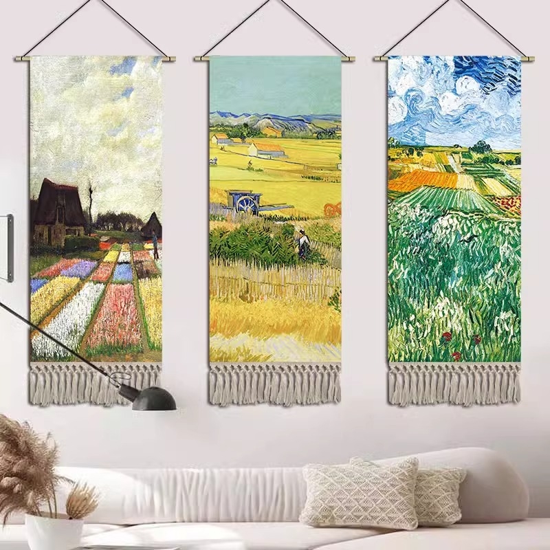 Tapiserija s motivom Van Gogha, uljna slika na poliesteru, dekorativno platno za zid spavaće sobe i dnevnog boravka