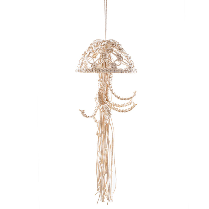 Nordic stílusú kézzel szövött pamut falidísz medúza formával, gyerekszobára (Anyag: Pamut; Feldolgozás: Kézi szövés; Kategória: Gobelin; Mintázat: CHECK)