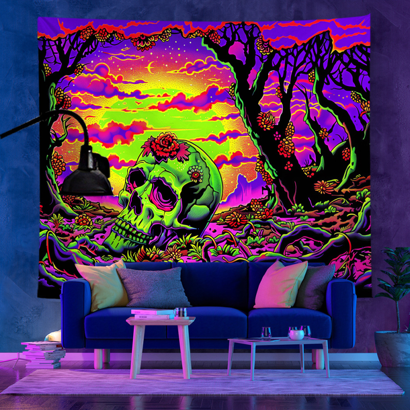 Гоблен от полиестерни влакна, нордически стил, пейзажен модел, квадратна форма, дигитален пренос на топлина