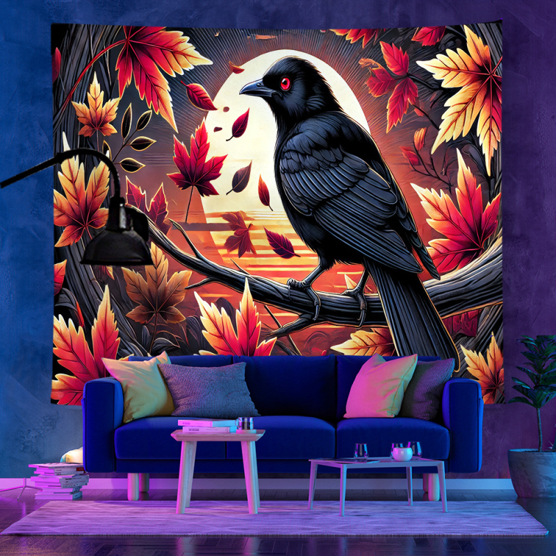 Гоблен от полиестерни влакна, нордически стил, пейзажен модел, квадратна форма, дигитален пренос на топлина