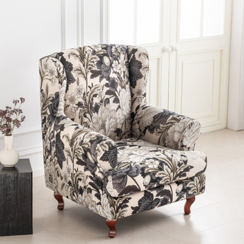 Egyszemélyes kanapévédő, rugalmas poliészter, virágos mintázat, két részes készlet, klasszikus stílus