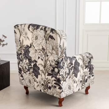 Egyszemélyes kanapévédő, rugalmas poliészter, virágos mintázat, két részes készlet, klasszikus stílus