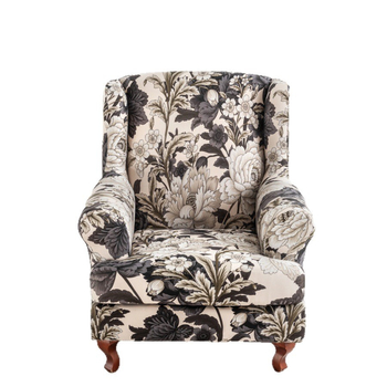 Egyszemélyes kanapévédő, rugalmas poliészter, virágos mintázat, két részes készlet, klasszikus stílus